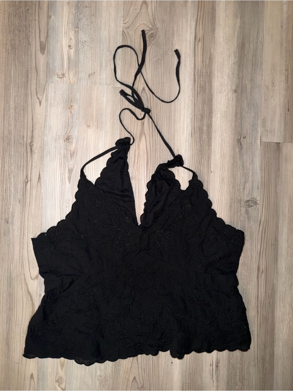 Women’s American Eagle Sleeveless Halter Top Large Black